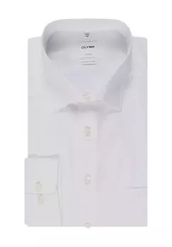 Рубашка деловая, комфортного кроя, хлопок, мужская OLYMP, белый
