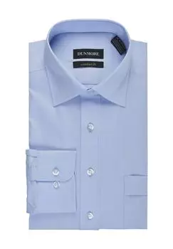 Рубашка деловая, комфортного кроя, не гладкая, мужская Dunmore, светло-синий