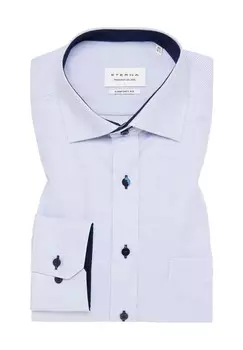 Рубашка деловая, комфортного кроя, рукав 1/1, воротник Кент, мужская ETERNA, цвет Himmelblau