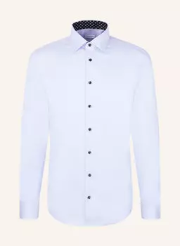 Рубашка деловая облегающая Seidensticker, голубой