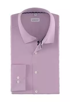 Рубашка деловая, приталенного кроя, рукав 1/1, воротник Кент, мужская seidensticker, цвет Pink