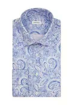 Рубашка деловая, приталенного кроя, воротник Кент, мужская seidensticker, синий