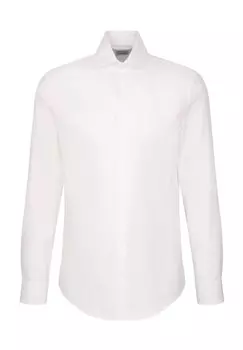 Рубашка деловая, приталенного кроя, воротник Кент, мужская Seidensticker, белый