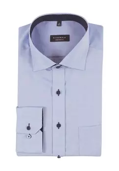 Рубашка деловая, с длинным рукавом, стандартного кроя, мужская ETERNA, цвет Mittelblau