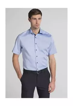 Рубашка деловая, современный крой, негладкая, мужская ETERNA, цвет Mittelblau