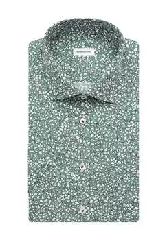 Рубашка деловая, стандартного кроя, короткие рукава, воротник Кент, мужская seidensticker, цвет Hellgruen