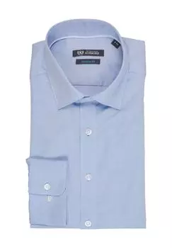 Рубашка деловая, воротник Кент, современный крой, добби, без глажки, мужская Dunmore, синий