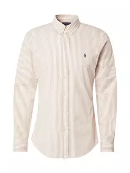 Рубашка делового кроя Slim Fit Polo Ralph Lauren, цвет Beige/White