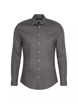 Рубашка делового кроя Slim Fit SEIDENSTICKER Slim, темно-серый