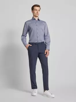 Рубашка делового покроя Comfort Fit с планкой на пуговицах ETERNA, синий
