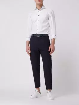 Рубашка делового покроя из твила узкого кроя ETERNA, белый