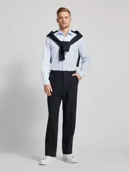 Рубашка делового покроя Modern Fit с нагрудным карманом ETERNA, синий