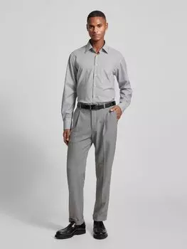 Рубашка делового покроя Modern Fit с планкой на пуговицах ETERNA, черный