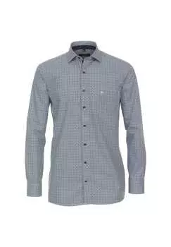 Рубашка делового покроя с длинными рукавами 72 см с принтом удобная посадка Casamoda, синий