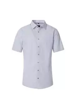 Рубашка делового покроя с коротким рукавом и принтом современный крой Venti, голубой