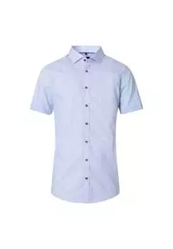 Рубашка делового покроя с коротким рукавом и принтом Venti, голубой