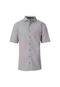 Рубашка делового покроя с коротким рукавом и принтом удобная посадка Casamoda, бежевый