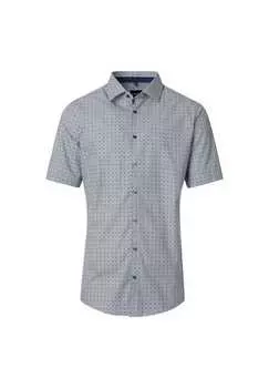 Рубашка делового покроя с коротким рукавом и принтом современный крой Venti, зеленый