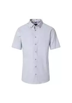 Рубашка делового покроя с коротким рукавом однотонная современный крой Venti, голубой