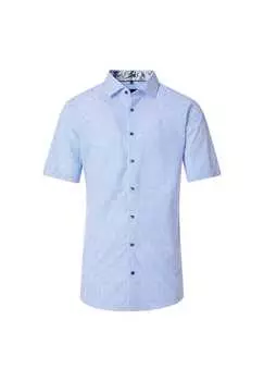 Рубашка делового покроя с коротким рукавом в полоску современный крой Venti, синий