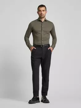 Рубашка делового покроя с вырезом-воротником Profuomo, зеленый