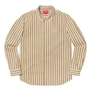 Рубашка denim shirt 'tan stripe' Supreme, бежевый