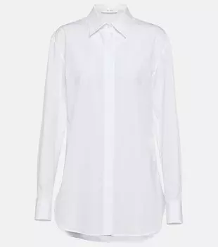 Рубашка Derica из хлопка и кашемира THE ROW, белый