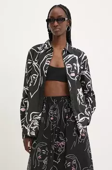 Рубашка Desigual FACES из хлопка, черный