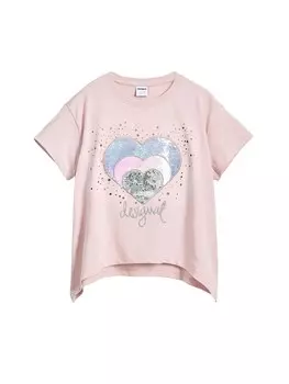 Рубашка Desigual Heart strass, розовый