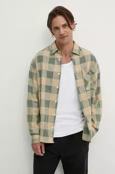 Рубашка Desigual MICHIGAN из хлопка, зеленый