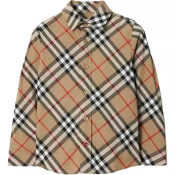 Рубашка детская Burberry, бежевый / черный