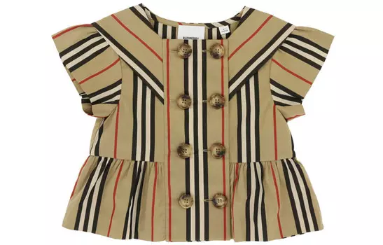 Рубашка детская Burberry, хаки / черный