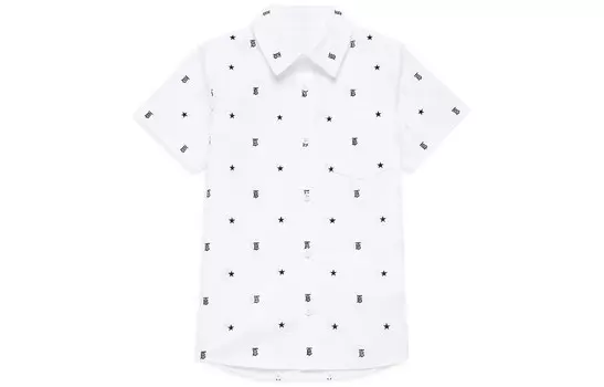 Рубашка детская Burberry с мелким принтом, белый