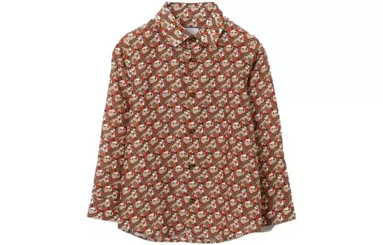 Рубашка детская Burberry с узором, оранжевый / красный
