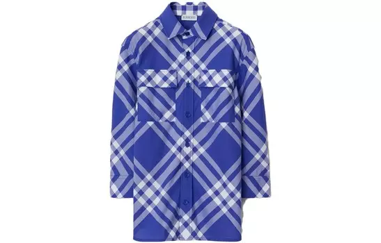 Рубашка детская Burberry, синий / белый