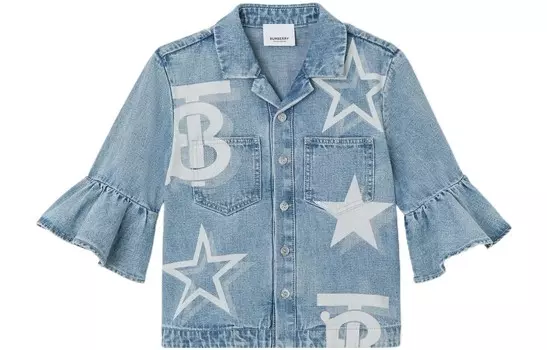 Рубашка детская Burberry, светло-голубой / белый