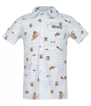 Рубашка детская Guess с короткими рукавами, голубой