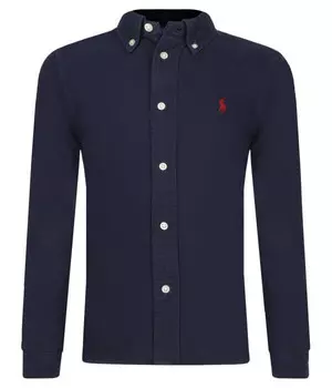 Рубашка детская Polo Ralph Lauren хлопковая классическая, синий