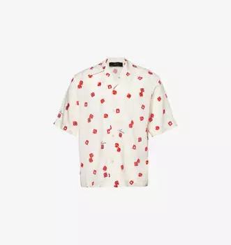 Рубашка Dice с короткими рукавами из тканого материала Amiri, цвет alabaster