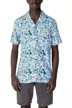 Рубашка Dickies хлопковая с рисунком, светло-голубой