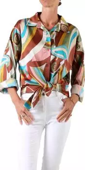 Рубашка Disco Tecca Satin Button Down в разноцветном цвете GIGI MODA, мультиколор