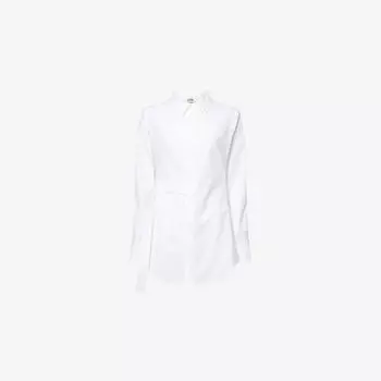 Рубашка длинная Jean Paul Gaultier с отделкой ремешками, белый