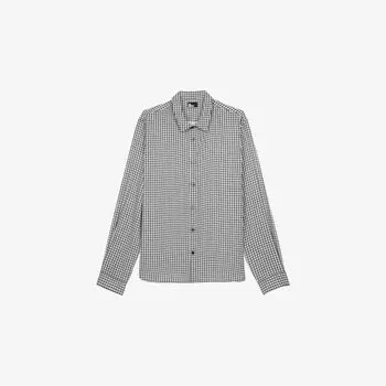 Рубашка длинная The Kooples в клетку, черный