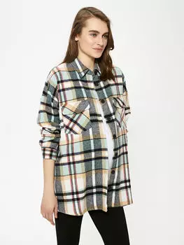 Рубашка для беременных из фланелевой ткани с длинными рукавами и карманами в клетку LC Waikiki Maternity