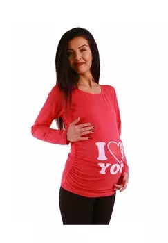 Рубашка для беременных с длинными рукавами и мотивом I Love You M.M.C., цвет Koralle