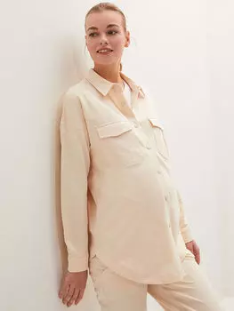 Рубашка для беременных с длинными рукавами и карманами LC Waikiki Maternity