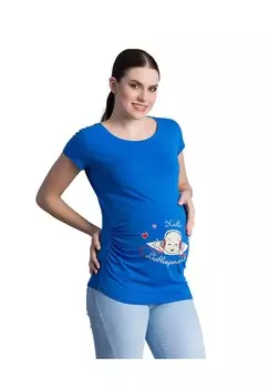 Рубашка для беременных с мотивом «Привет, любимый человек» M.M.C., темно-синий