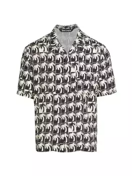 Рубашка для боулинга Dripping Palms Palm Angels, цвет black off