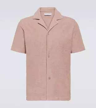 Рубашка для боулинга howell из хлопковой махры Orlebar Brown, розовый