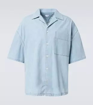 Рубашка для боулинга из денима Bottega Veneta, цвет light bleach